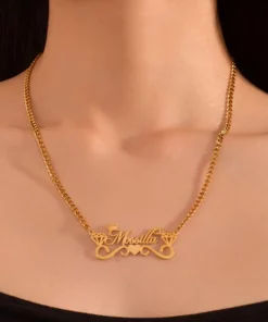 Mossilla Cuban Chain Personalized Name Necklace.