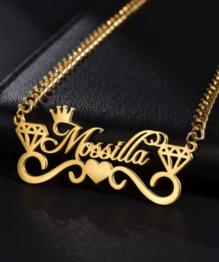 Mossilla Cuban Chain Personalized Name Necklace.